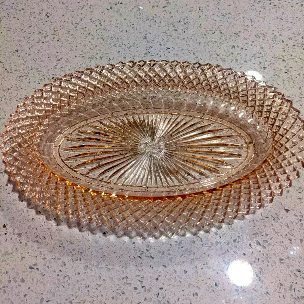 Pink Hocking Miss America Oval Celery Dish